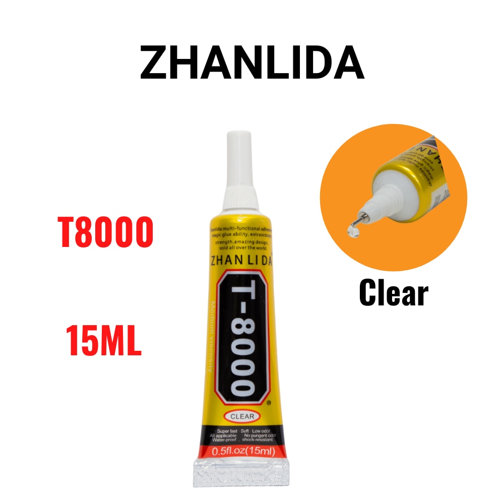 100PCS Zhanlida T8000 15ML Clear Contact phone Tablet Repair Adhesive Electronic Components Glue With Precision Applicator Tip 2
