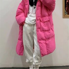 Eotvotee Down Jacket Women Oversized Winter Coat with A Hood Fall 2022 Puffer Thicken Warm Loose Casual Korean Fashion Outwear 3