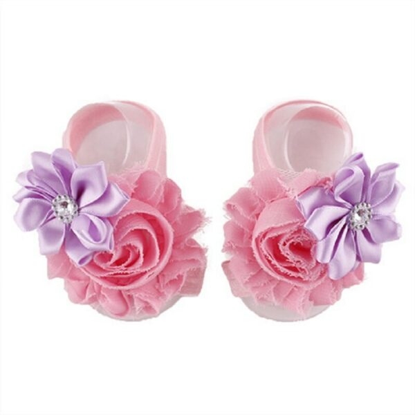 Cheapest Floral Baby Girls Foot Cover 2-Flower Fashion Diamond Newborn Foot Slippers Elastic Foot Bands Wristband Sock 6