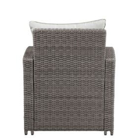 Furniture Tahan4Pc Patio Set in Fabric & 2-Tone Gray Wicker 45070 5