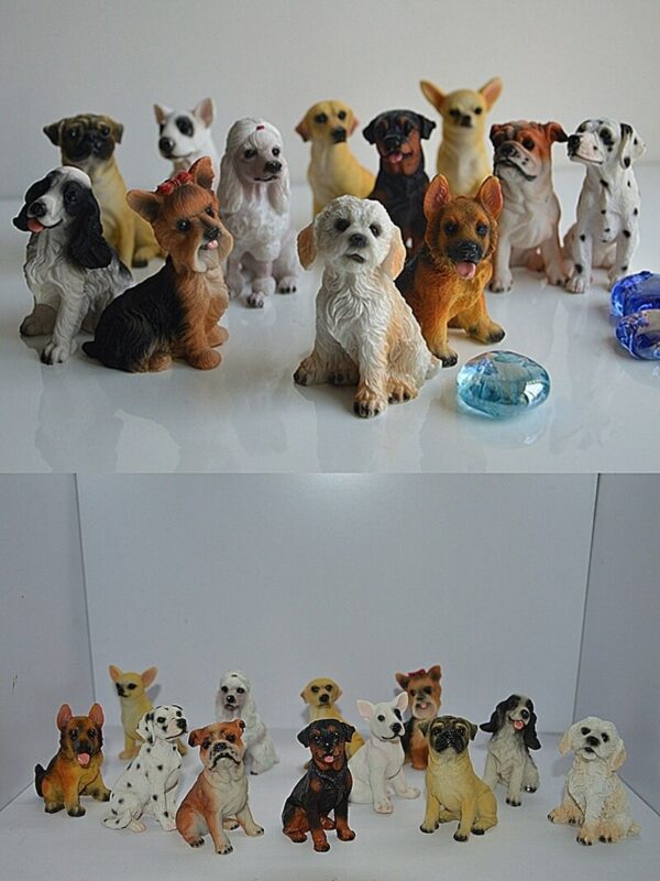 12 Pieces of Mini Dog Resin Crafts Decor Dollhouse Decor Pet Decor Home Decor Accessories 3