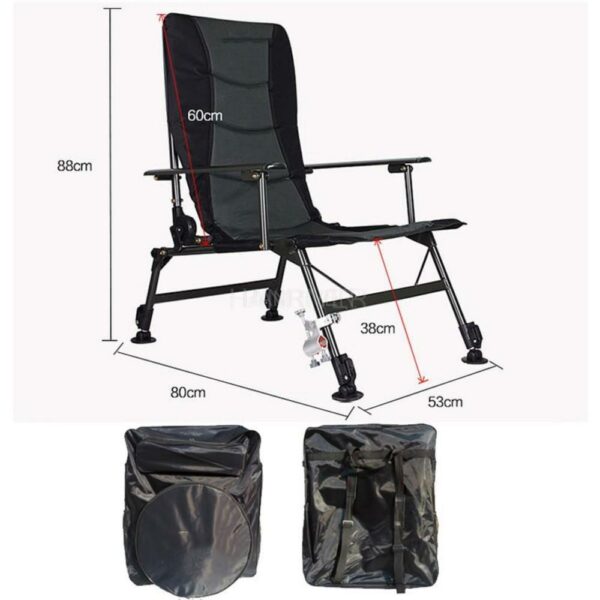 Oversized Camping Folding Chair Max Loading 200kg Steel Frame Collapsible Padded Arm Chair 4