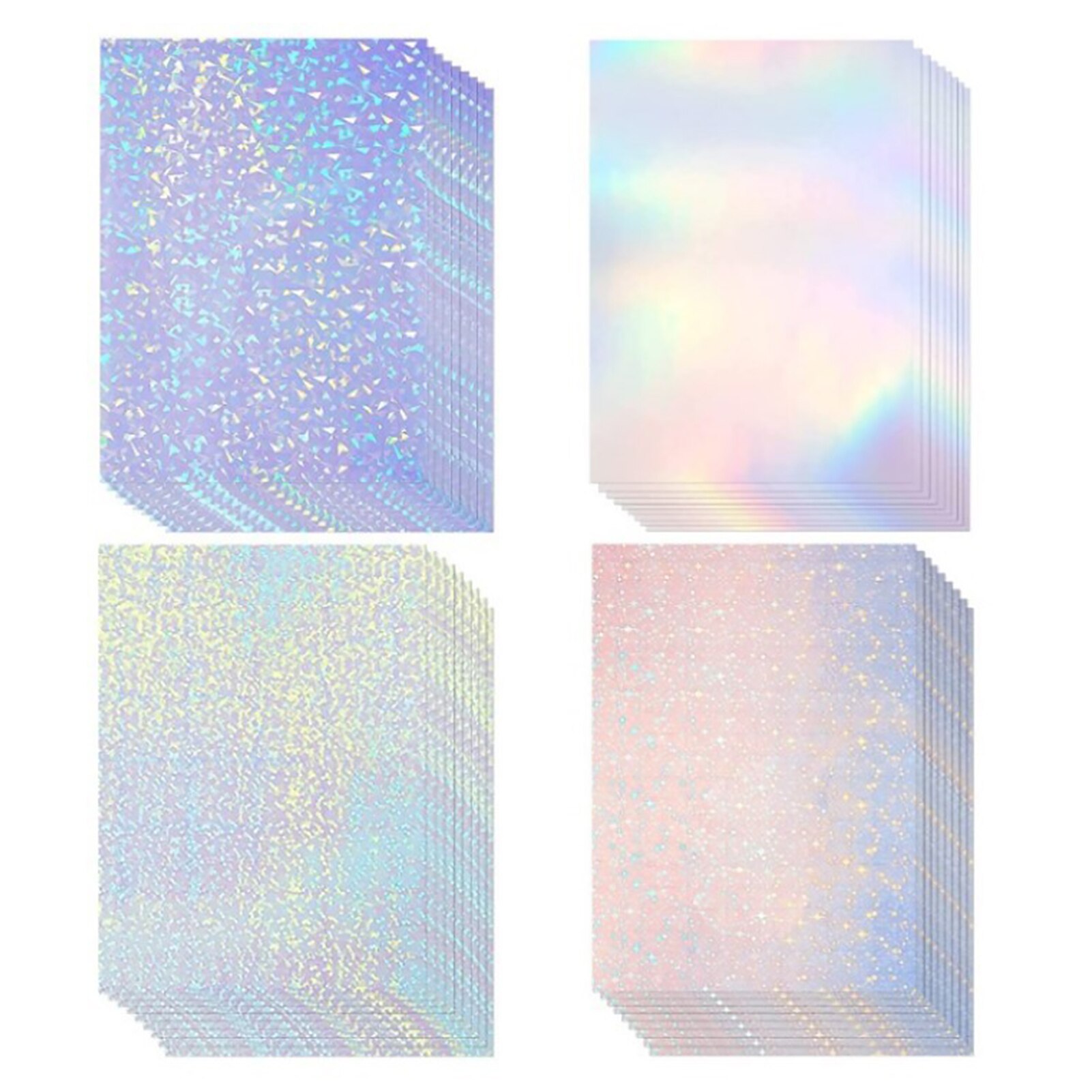 36pcs Self Adhesive Holographic Glossy Printable Sticker Paper Label Waterproof A4 Size DIY Rainbow Quick Dry Smooth Home Office 3