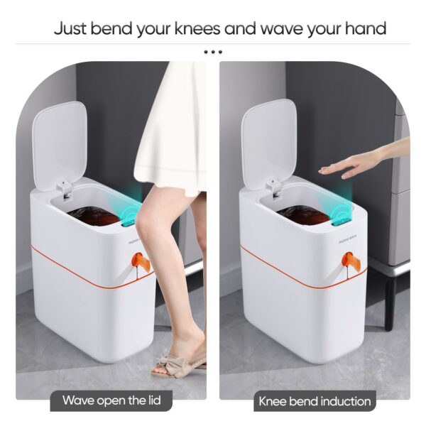 JOYBOS Induction Trash Can Smart Sensor Garbage Bin Automatic Packing 13L Kitchen Bathroom Waterproof Large Privacy Trash Bin 2