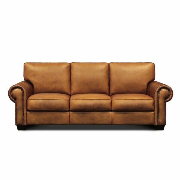 Modern Classic Gorgeous Sofa Living Room Home Sofa Top Grain Handmade Antique Soft Leather Traditional Sofa 92 "W x 40" D x 39 "H 3