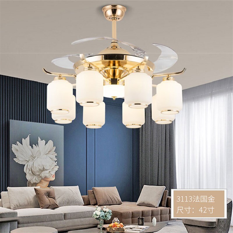 OUTELA Ceiling Fan Light Invisible Luxury Lamp With Remote Control Modern LED Gold For Home Living Room 2