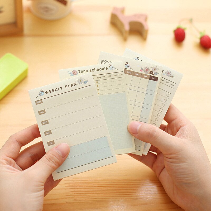 15 Pcs Memo Pads Creative Desktop Program This Note Today This Week The Schedule of The Learning Planer School Supplies 1