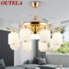 OUTELA Ceiling Fan Light Invisible Luxury Lamp With Remote Control Modern LED Gold For Home Living Room 1