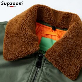 Supzoom New Arrival Fashion Padded Thickened Flight Suit Autumn And Winter Military Cotton Liner Fur Turn-down Collar Bomber Men 6