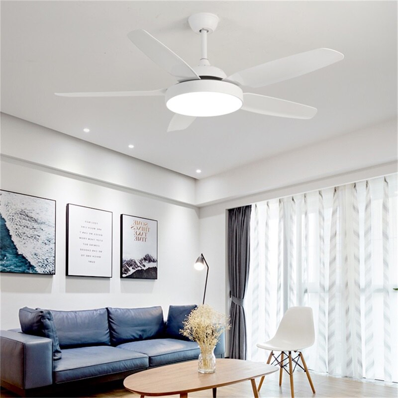 BROTHER Retro Simple Ceiling Fan Light Remote Control with LED 52 Inch Lamp for Home Living Dining Room 4