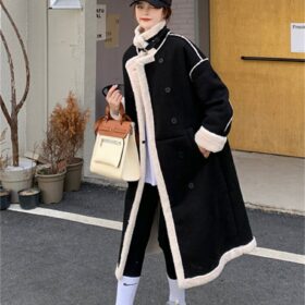 Eotvotee Coffee Faux Fur Coat Winter Long Jacket Women Turn Down Collar Oversized 2022 Korean Fashion Thick Warm Black Outwear 5