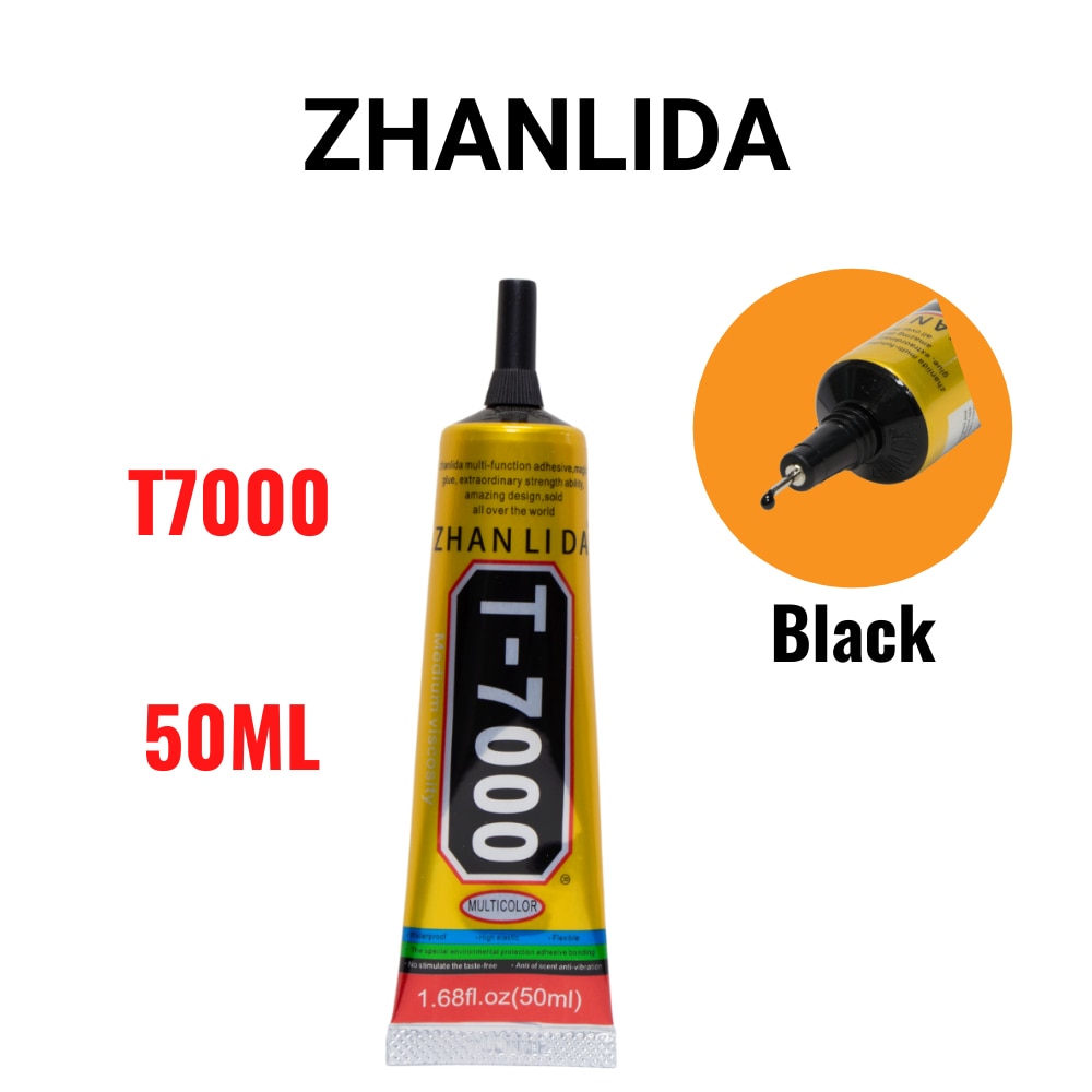 30PCSZhanlida T7000 50ML Black Contact Cellphone Tablet Repair Adhesive Electronic Components Glue With Precision Applicator Tip 2