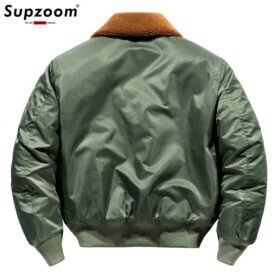 Supzoom New Arrival Fashion Padded Thickened Flight Suit Autumn And Winter Military Cotton Liner Fur Turn-down Collar Bomber Men 2