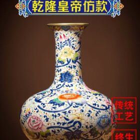 Hand Painted Antique Vase Jingdezhen Ceramic Bottle Decoration Living Room Blue and White Porcelain New Chinese Antique Shelf 1