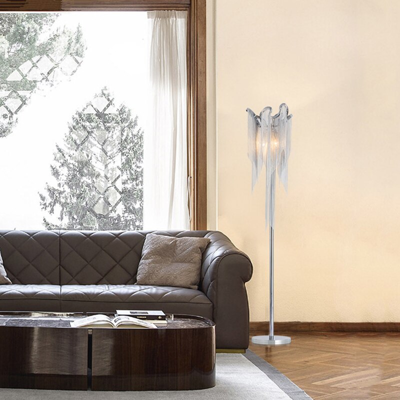 Cloth Shape Pendant Light Engineering Design led chandelier Luxury Modern indoor Gold Silver Tassel Aluminum Chain Pendant Lamp 5