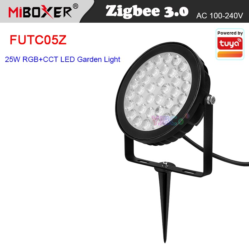 Miboxer 25W RGB+CCT LED Garden Light Waterproof IP66 Smart Lawn Lamp FUTC05Z Zigbee 3.0 Remote/ gateway Control Outdoor Lights 1
