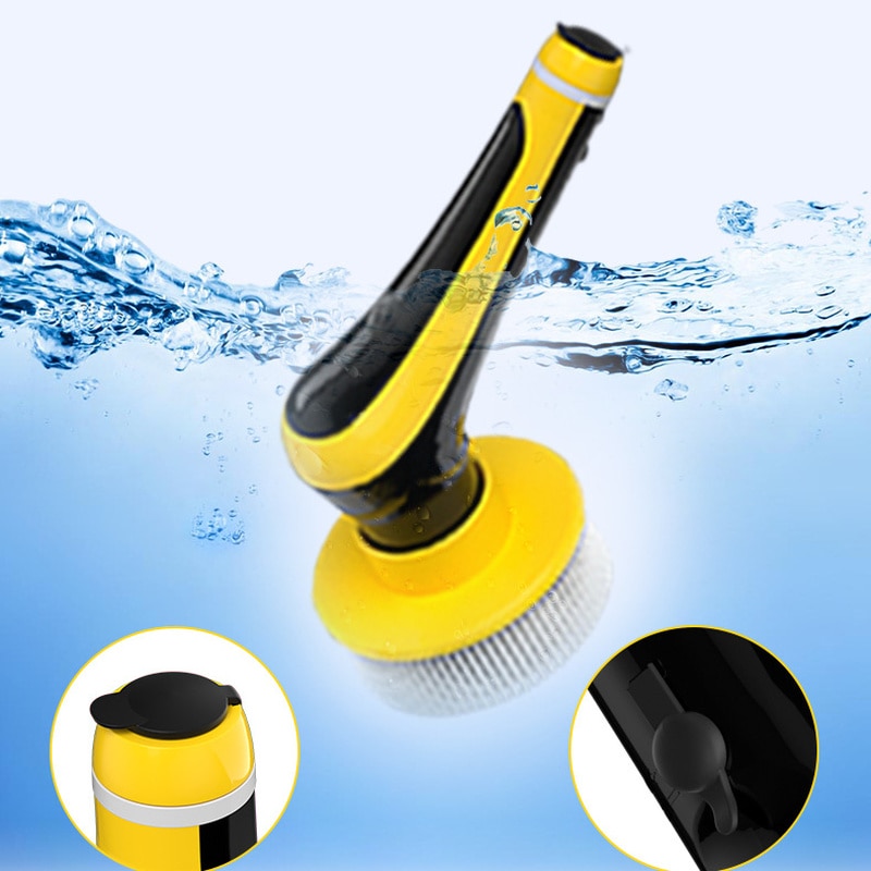 Electric Cleaning Brush Clean Bathroom Floor Brush 6 Pcs Brush Heads USB Charging Corner Spin Turbo Scrubber with Spray Bottle 4