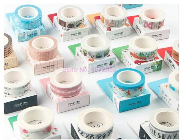 1000pcs 1.5CM Traveller Series Washi Tape Adhesive Tape DIY Scrapbooking Sticker Label Masking Tape Student Stationery Gift 1