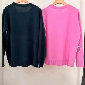 ZESSAM Star Sequins Graphic Knitted Cashmere Woman Sweater Pull Sleeve Letter Hollow Out Female Pullover Classic Casual Lady Top 3