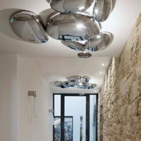 Italian Living Room Water Drop Atmospheric Ceiling Lamp Nordic Designer Style Modern Villa Porch Home Silver Chandelier 1