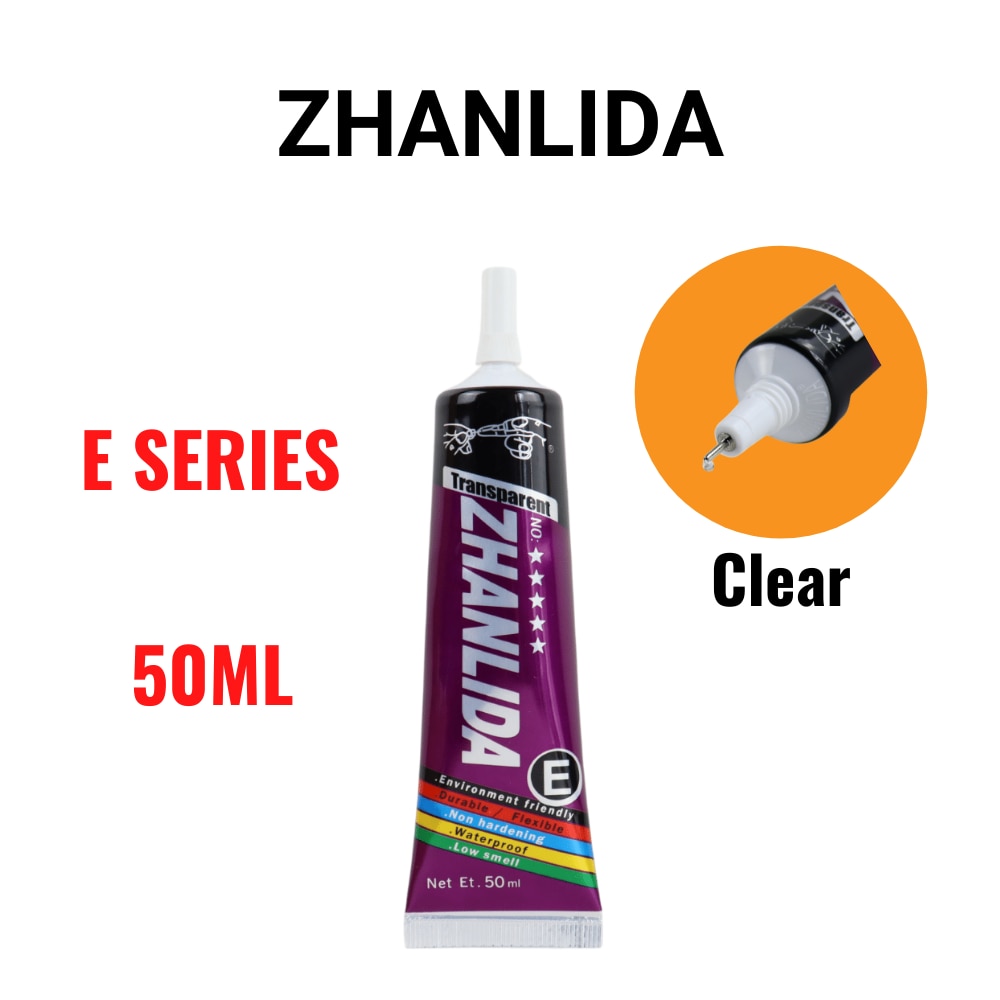 30PCS Zhanlida E 50ML Clear Contact DIY Adhesive Universal Repair Glue With Precision Applicator Tip 3