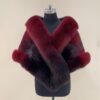 Women's Real Mink Fur Poncho With Genuine Fox Fur Trim Fashion Real Fur Cape Luxury Wedding Shawl Winter Warm Coat S7436 1