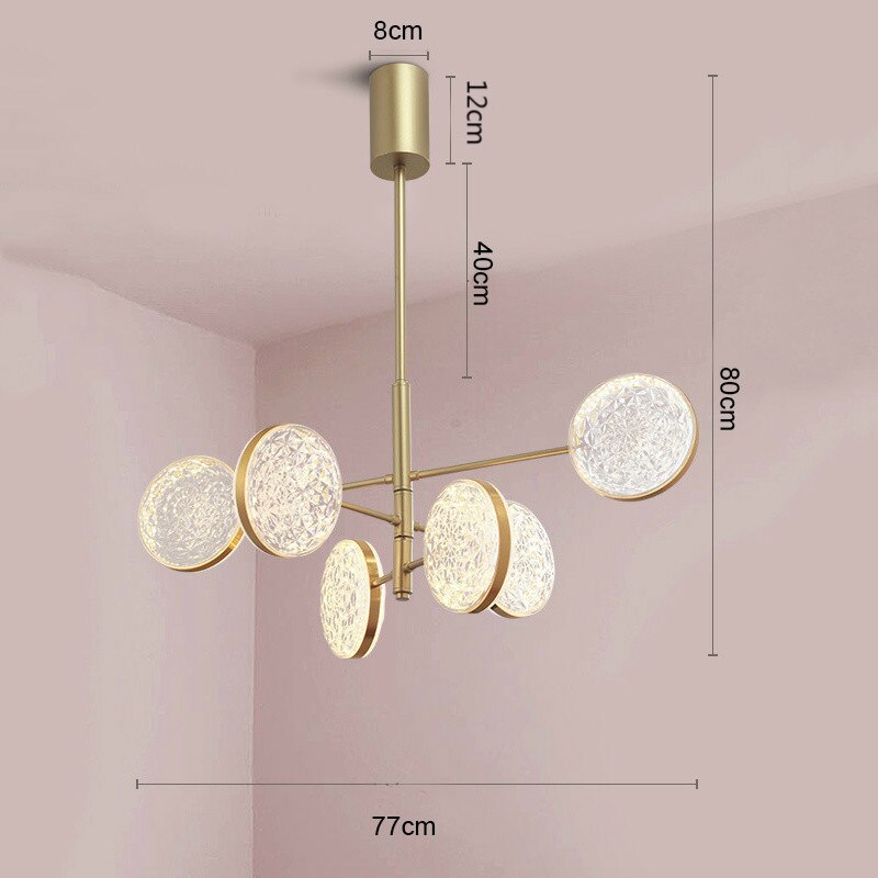 6 Head Led Acrylic Pendant Light Dining Room Cafe Restaurant Modern Nordic Indoor Hanging Lamp Home Deco Light Fixture 4