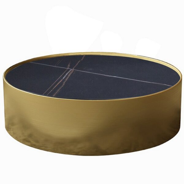 New Fashion Stainless Steel Titanium Marble STONE Round Coffee Table Nordic Luxury Coffee Table Living Room 4
