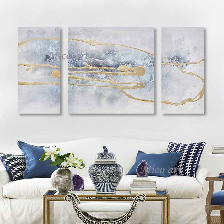 Art Idea Wall Picture Modern Gold Foil Line Abstract Texture Oil Painting For Canvas Unframed Latest Office Decor Showpiece 4