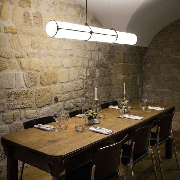 Spain Royal Retro White Round Tube Restaurant Chandelier Modern Italian Designer Minimalist Creative Word Acrylic Lamps 4