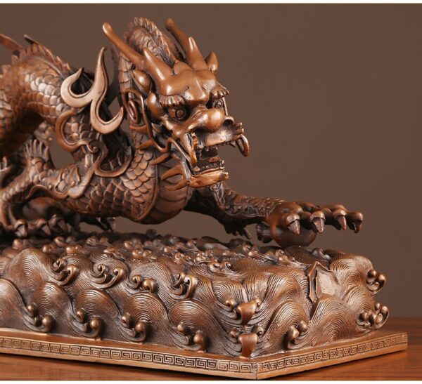 Red Copper Dragon Decoration Home Decorations Living Room Office Copper Crafts Decoration 5