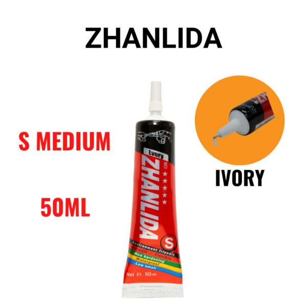 30PCS Zhanlida S Medium Settings 50ML Ivory Contact Adhesive Universal Repair Glue With Precision Applicator Tip 2