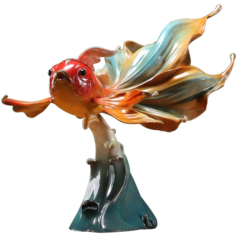 Goldfish Copper Ornaments Living Room Prosperous Crafts Office Decorations Artwork Opening-up Housewarming Gifts 1