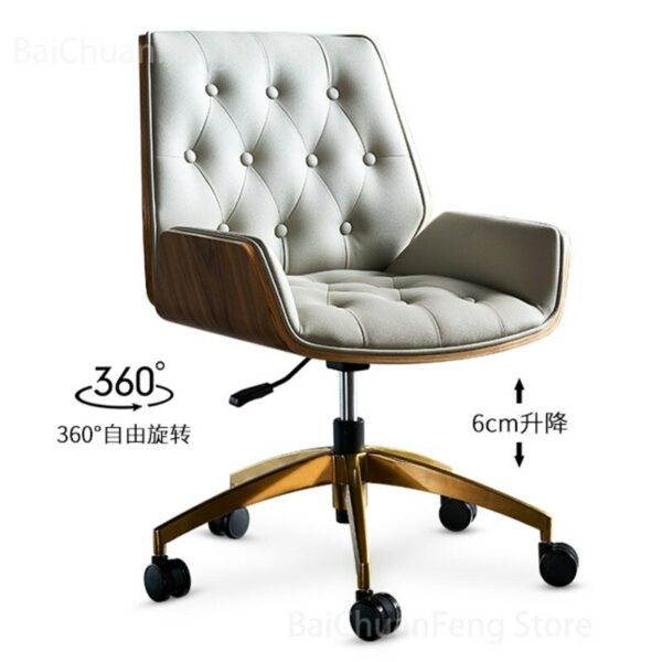 Luxury Household Furniture Office Chairs Simple Study Villa Backrest Computer Chair Leather Boss Bedroom Lifting Swivel Chair T 3