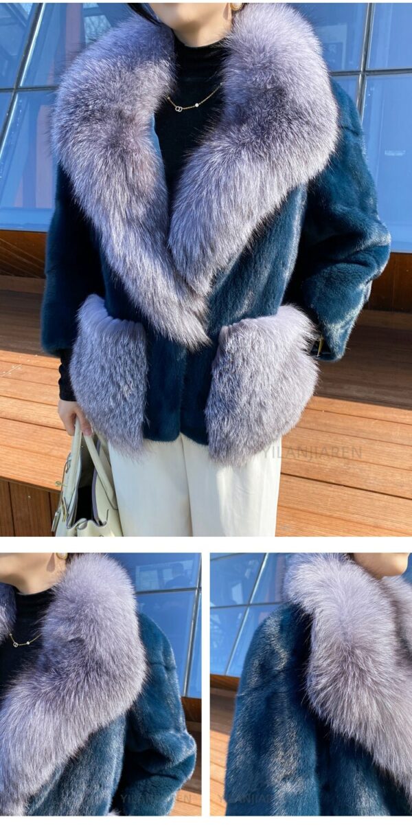 2022 New Import Real Mink Fur Coats Women High Quality Winter Fox Fur Warm Thick Natural Mink Fur Jackets Female Parka 5