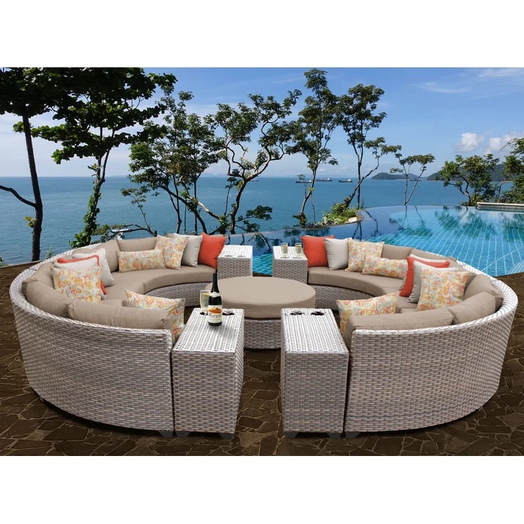 11-piece outdoor seating set All Weather modular garden sofa Versatility outdoor sofa 2