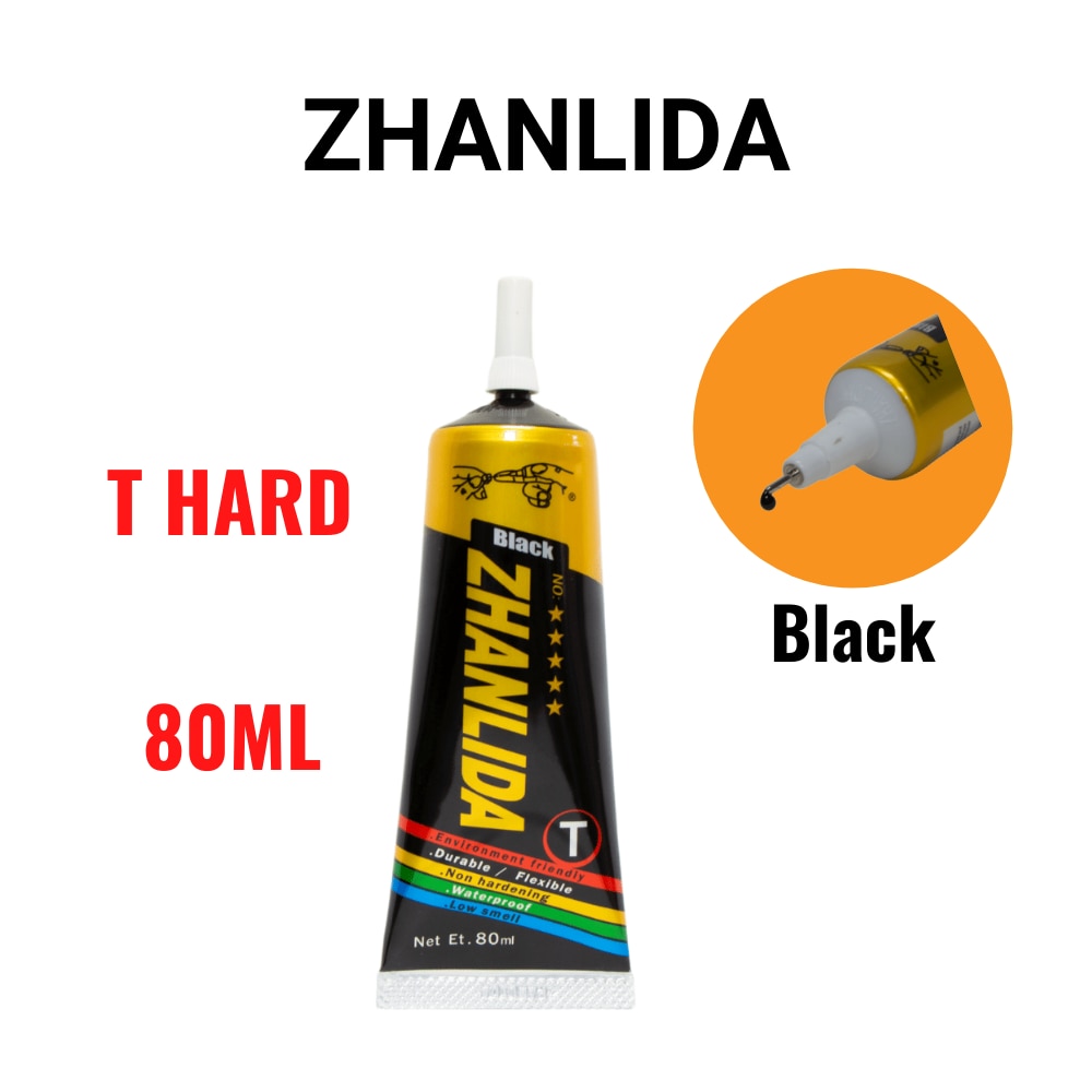 20PCS Zhanlida T Hard Setting 80ML Black Contact Adhesive Universal Repair Glue With Precision Applicator Tip 2