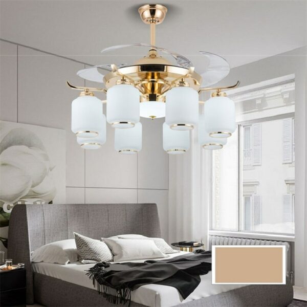 OUTELA Ceiling Fan Light Invisible Luxury Lamp With Remote Control Modern LED Gold For Home Living Room 4