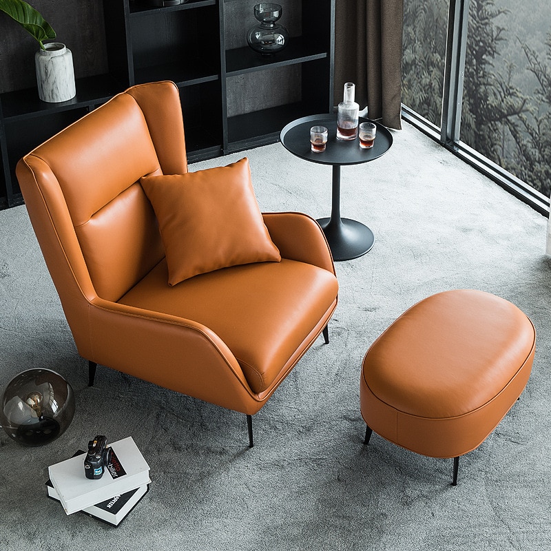 Luxury Microfiber Leather Sofa Chair Cosy Single Sofa Italian Minimalist Living Room Leisure Sofa Chair Simple Modern Sofa 2