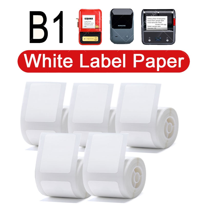 NIIMBOT B21 B1 B3S Thermal Label 5 Rolls Clothing Price Food Self-adhesive Tag Waterproof Smart Office Pocket Printer Label Pape 1