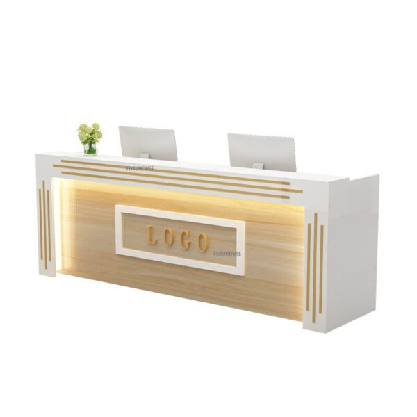Light Luxury Company Front Desk Modern Reception Desk Multifunctional Furniture Beauty Salon Clothing Store Counter Cash Counter 2