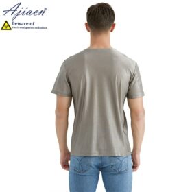 Genuine electromagnetic radiation protective knitted 100% silver fiber men's T-shirt 5g communication EMF shielding T-shirt 2