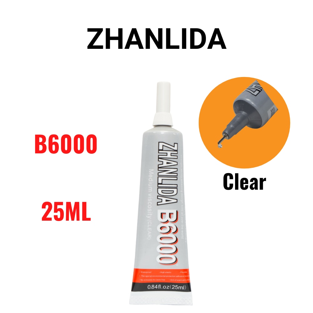 70PCS Zhanlida B6000 25ML Clear Contact Phone Repair Adhesive Multipurpose DIY Glue With Precision Applicator Tip 2
