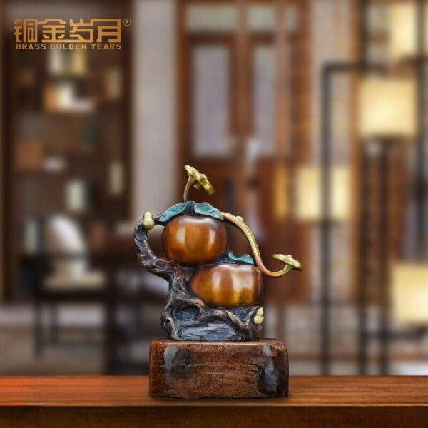 Persimmon All the Best Copper Crafts Decoration New Chinese Style Living Room Entrance Housewarming Gift Decorations 4