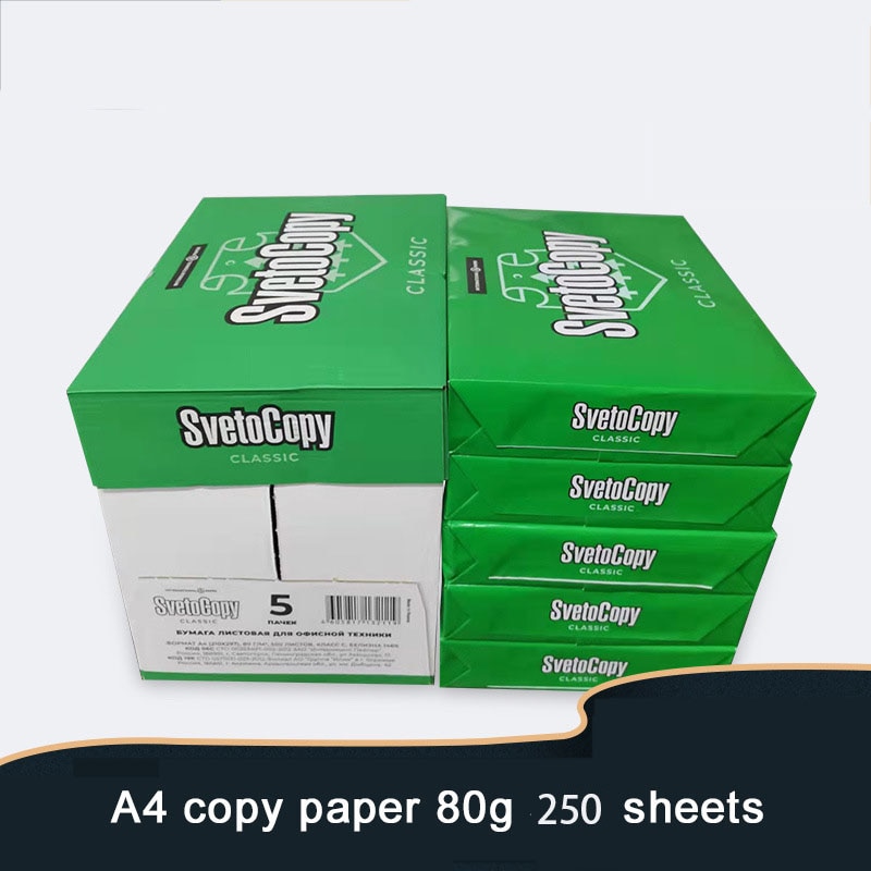 Print Copy Paper A4 80g 250 Sheets Of Raw Wood Pulp White Paper Draft School Office Copier Printer High Quality Paper Supplies 1