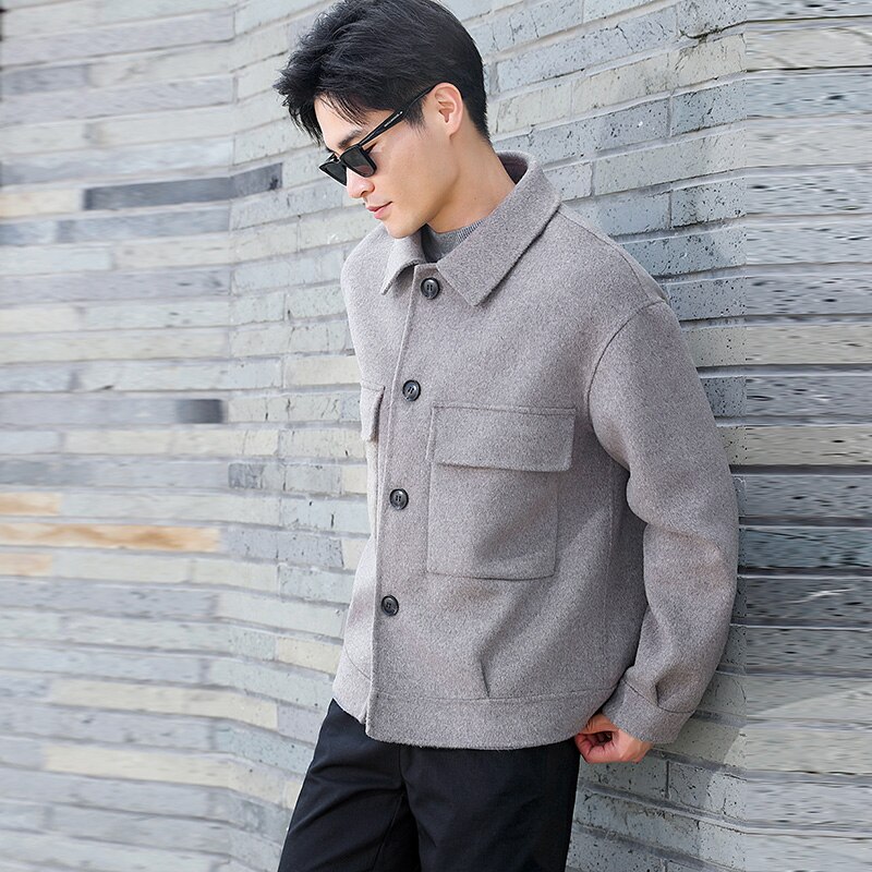 Men Woolen Coat 2022 Autumn Winter Male Wool Blends Jacket Solid Color Thicken Business Cashmere Coat Plus Size Windbreake 2