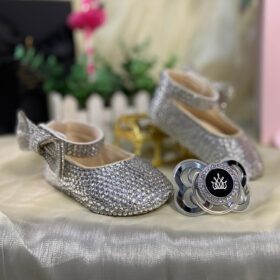 Dollbling Bling Rhinestone Design Hook and Loop Baby Toddler Shoes Fashion Casual Boy Girl Walker Shoes with Sequin Bowknot 1