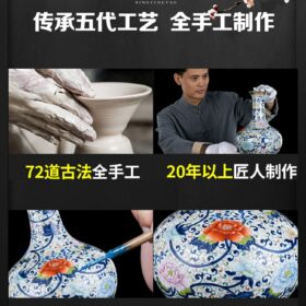Hand Painted Antique Vase Jingdezhen Ceramic Bottle Decoration Living Room Blue and White Porcelain New Chinese Antique Shelf 2