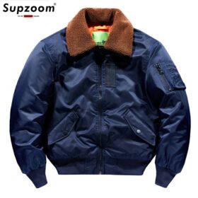 Supzoom New Arrival Fashion Padded Thickened Flight Suit Autumn And Winter Military Cotton Liner Fur Turn-down Collar Bomber Men 4