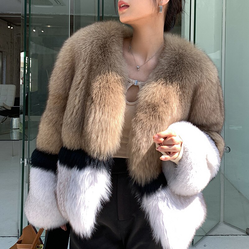 2022 New Arrivals Women Full Pelt Fox Fur Coats Lady Winter Warm Natural Fur Jackets Female Clothing S4894 2